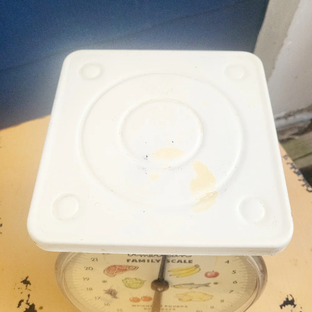 Vintage American Family White Metal Kitchen Scale 25lb